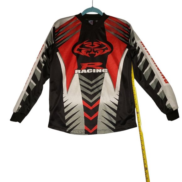MTX Motocross Bike Racing Jersey Shirt Long Sleeve Red Youth Boys Size Large - Picture 9 of 10
